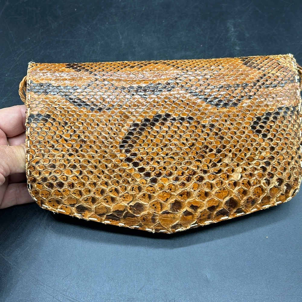 Tan Reptile (snakeskin?) Clutch Bag